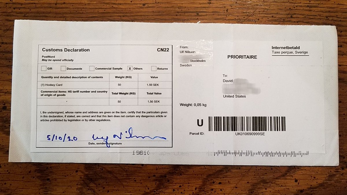 mrdavidjb's tweet image. Got my first ever #ttmsuccess from Europe today (Sweden to be exact) from former WHA &amp;amp; NHL center Ulf Nilsson.

Tack @projsarn!

#Autographs #ttmautograph #ttm