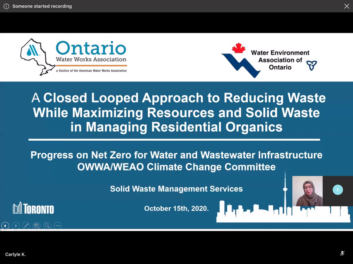 Our first presentation from Carlyle Khan, Deputy GM <a href="/cityoftoronto/">City of Toronto 🇨🇦</a> #ccwebinar <a href="/WEAOntario/">WEAO</a> <a href="/OWWA1/">OWWA</a>