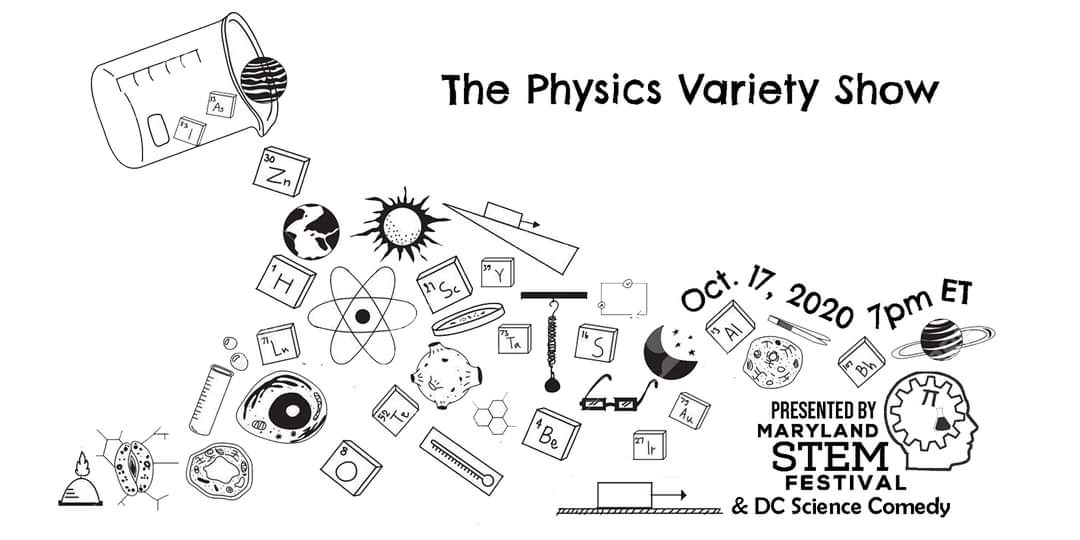 DCScienceComedy's tweet photo. On Saturday (10/17), we have our PHYSICS VARIETY SHOW as part of the Maryland STEM Festival! Join us for storytelling, stand-up, funny presentations, and awesome experiments!
Reserve your free ticket here: https://t.co/rnSrNVMF4g https://t.co/3L2MExbmCG