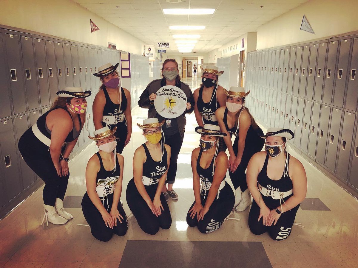 FossilHigh's tweet photo. Congrats to our Homecoming Teacher of the Week, Mrs. Thompson! Fun fact: Mrs. Thompson is a Sun Dancers Alumni!💛🖤 https://t.co/toRVYmqJHt