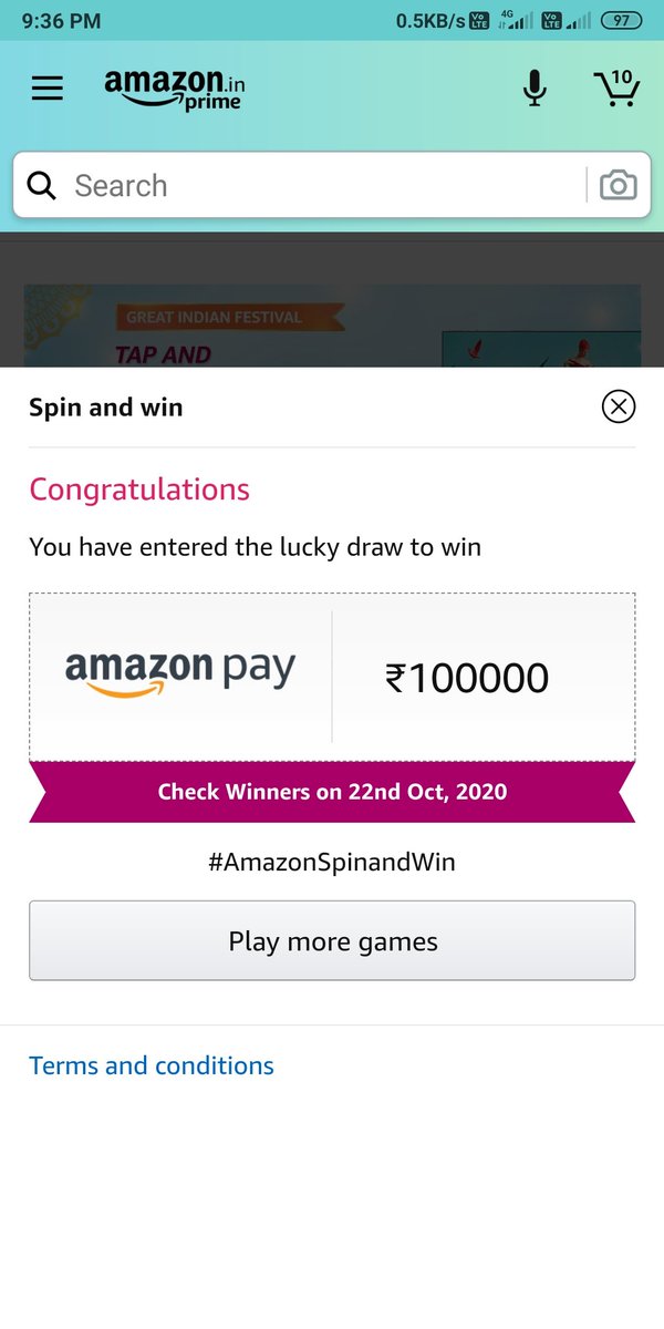 Kingsankush75g1's tweet photo. #AmazonSpinandWin https://t.co/2WdRJxZ35z