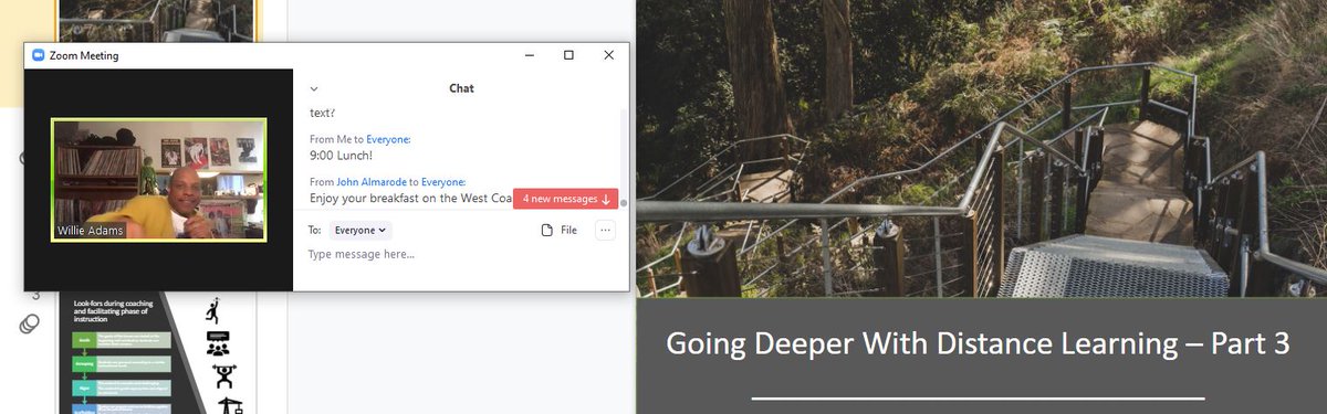 jillannski's tweet photo. #idcoachnet We gotta step up our game, @DFISHERSDSU @jtalmarode @CorwinPress has a live DJ for virtual lunches! (Although "lunch" break is at 9:00 for west coast!) #2020distancelearning https://t.co/a7HcyUAdid