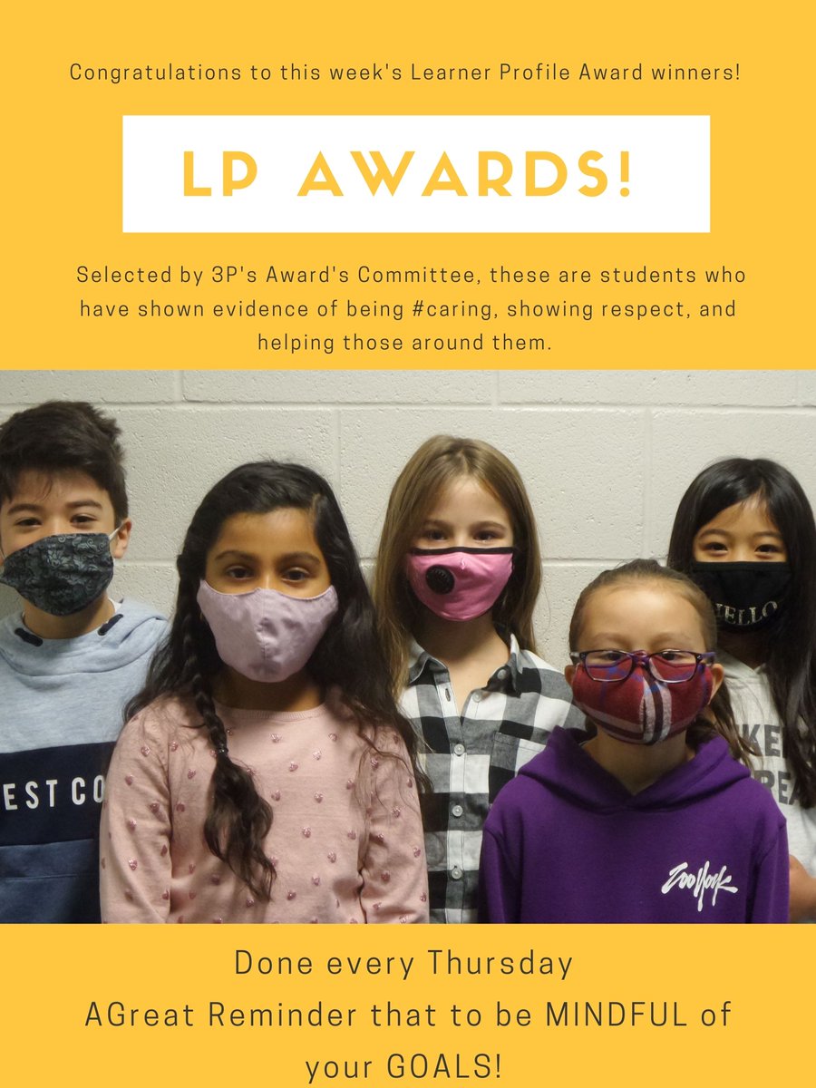 Congratulations to this week's #learnerprofile award winners! Thank you for being #mindful of this month's goal of being #caring . <a href="/PrairieWaters/">Prairie Waters</a> #rvsed #ibpyp
