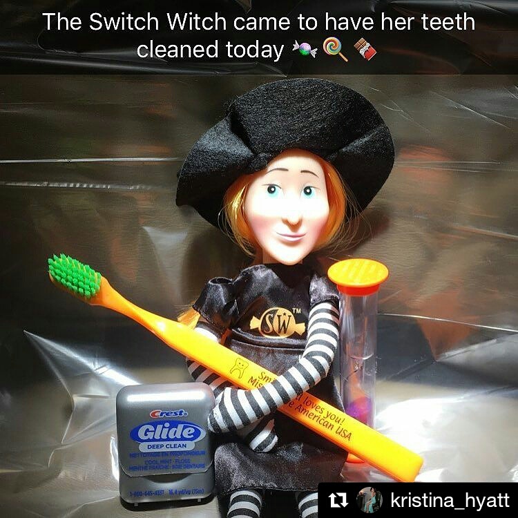 SwitchWitches's tweet photo. Kristina's Switch Witch loves to brush her teeth! Ours loves to dance! What does yours love to do? 

#SwitchWitch #HalloweenAtHome #Hygiene #SwitchCraft #Follow #Repost https://t.co/D2UOe0vw04