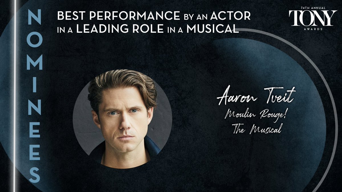TheTonyAwards's tweet photo. Best Perf. by an Actor in a Leading Role in a Musical:
• @AaronTveit, @moulinrougebway
#TonyAwards #Nominations
https://t.co/di2xN8G6Ka https://t.co/WDs9wvL7In