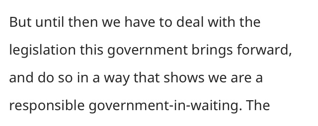 This gets to the heart of it: “responsible govt-in-waiting” is conceived as one which cringes towards Conservative priorities & stands for increasing the powers of agencies which have repeatedly shown themselves irresponsible in use of power. Embarrassing.