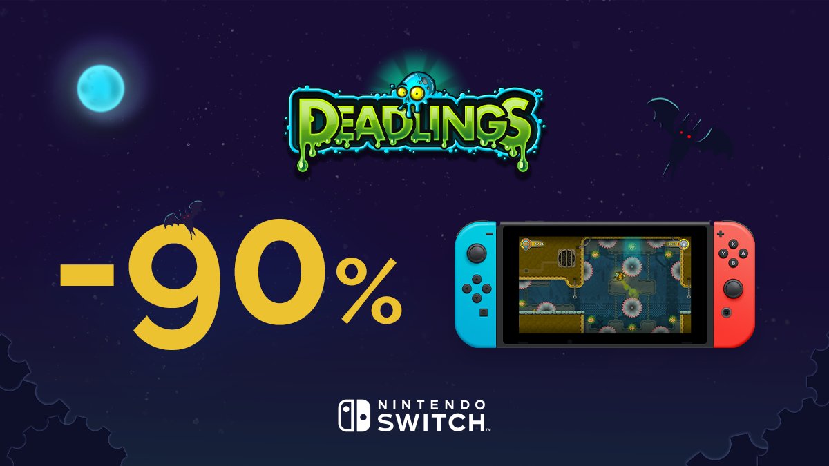 deadlingsswitch's tweet photo. 🧟 The zombie minions are still full of energy and Deadlings is now on sale! Get the game 90% off on the #Nintendo game store until October 18.

Buy now: https://t.co/4Y7wBSIKvy

#videogames #gamedev #indiegame https://t.co/pWht8P5iHX