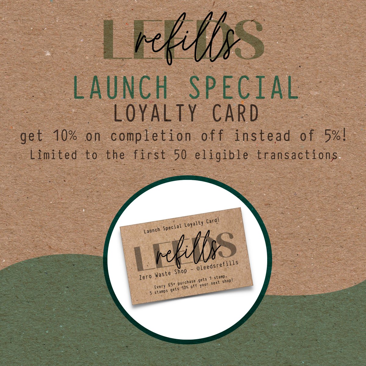 LeedsRefills's tweet image. So not long open and loving seeing all the faces I haven't seen in months! We have an opening loyalty card offer! First 50 customers to spend £5 or more get a special launch loyalty card to earn 10% off (usually 5% off) every 5 stamps!
#zerowaste #shoplocal #Leeds #leedsrefills