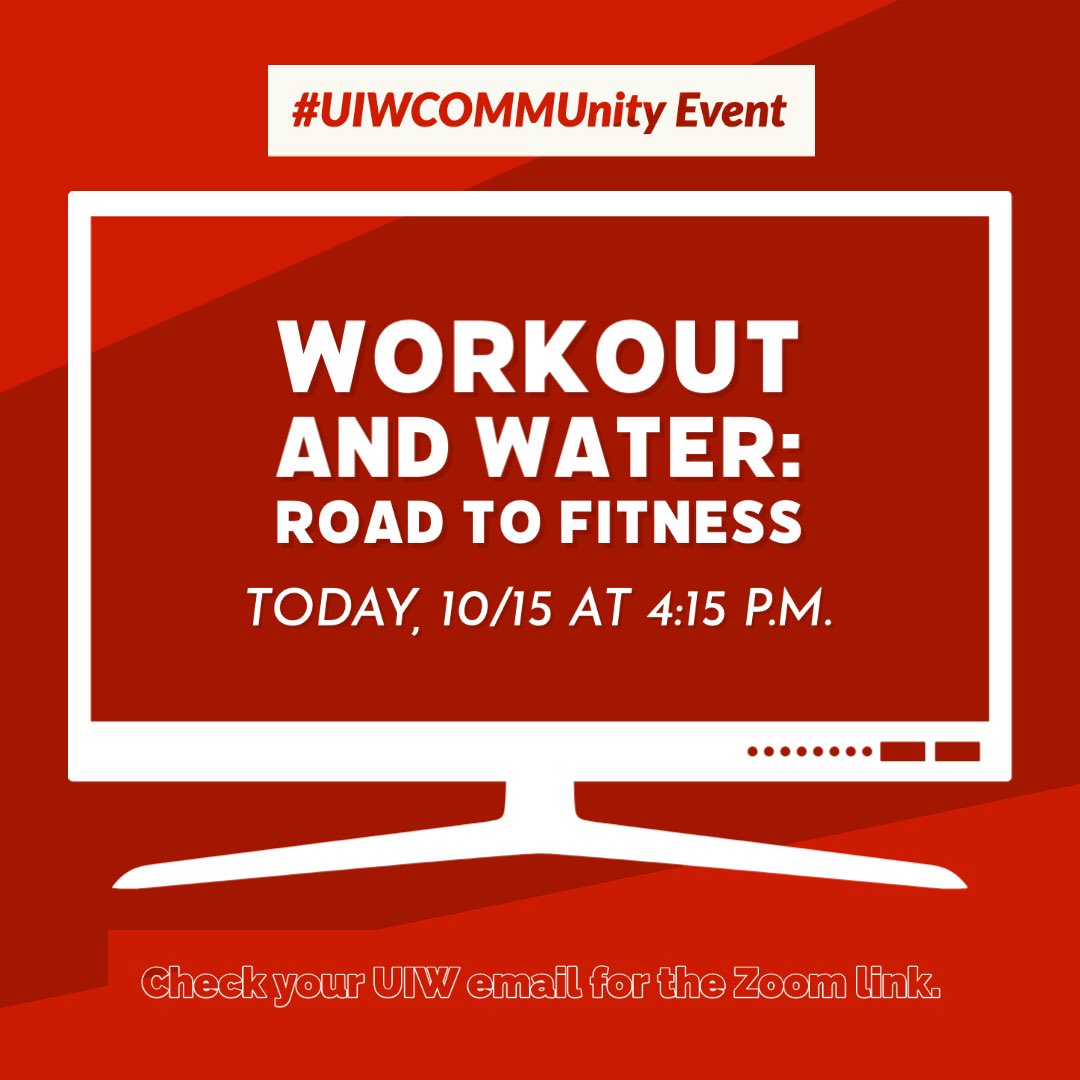 uiw_comm's tweet photo. Join the #UIWCOMMUnity for a virtual home workout today from 4:15-5:00 p.m.!
 
The Zoom ID and passocde has been sent to your UIW email.
 
#UIWCOMMUnity #COMMWorkout #UIWCOMM https://t.co/JotC305Nie