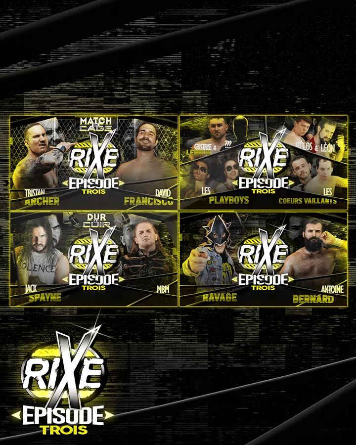 rixecatch's tweet photo. Plus que 2 jours avant le tant attendu Episode TROIS ! 

Tout y est : match en cage, match hardcore, match par équipe, partenaire mystère,... ! Vous venez ?

🎫 Plus qu'une quarantaine de places disponibles ! Réservez la vôtre dès maintenant : https://t.co/RaCOB0AqH7 https://t.co/6QdnVtLuAO