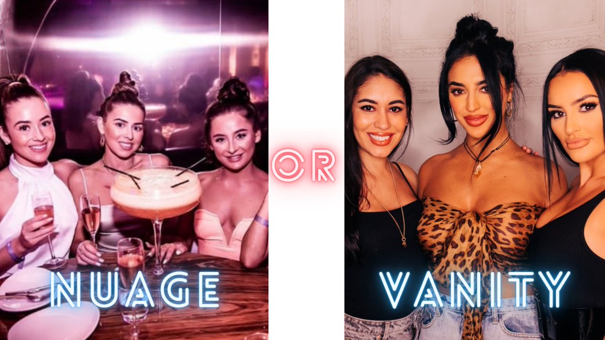 Who’s gonna win the clash #Nuage vs #Vanity😍🔥
.
<a href="/25nuage/">Nuage25</a>
<a href="/VanityList/">Vanity</a>
.
Vote for your favourite and retweet to let your favourite win🔥🔥🔥🎵

#hotspotz #hotspotzuk #ukevents #britishevents #uk #uknightlife #nuage #vanityvsnuage #vanity #nuagevsvanity #nightlife #uknightlife