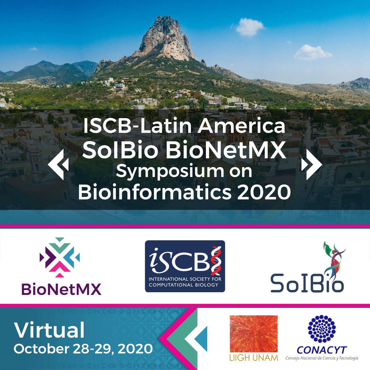 soibio2021's tweet photo. For more live news &amp; updates across ISCB-LA SOIBIO BioNetMX 2020 make sure you're following us on web page!
Remember, our official hashtag: #SOIBIO_BioNetMX @iscbsc @iscb https://t.co/bFzc9mHeNE