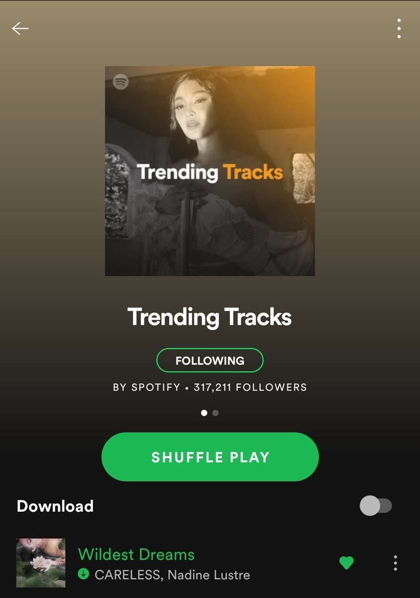 dailynadz's tweet photo. Nadine on the cover of the Trending Tracks by Spotify ✨

#WDAtMidnight 
#WildestDreamsSingle 
#MyWildestDreams https://t.co/BWqblO3Yyw