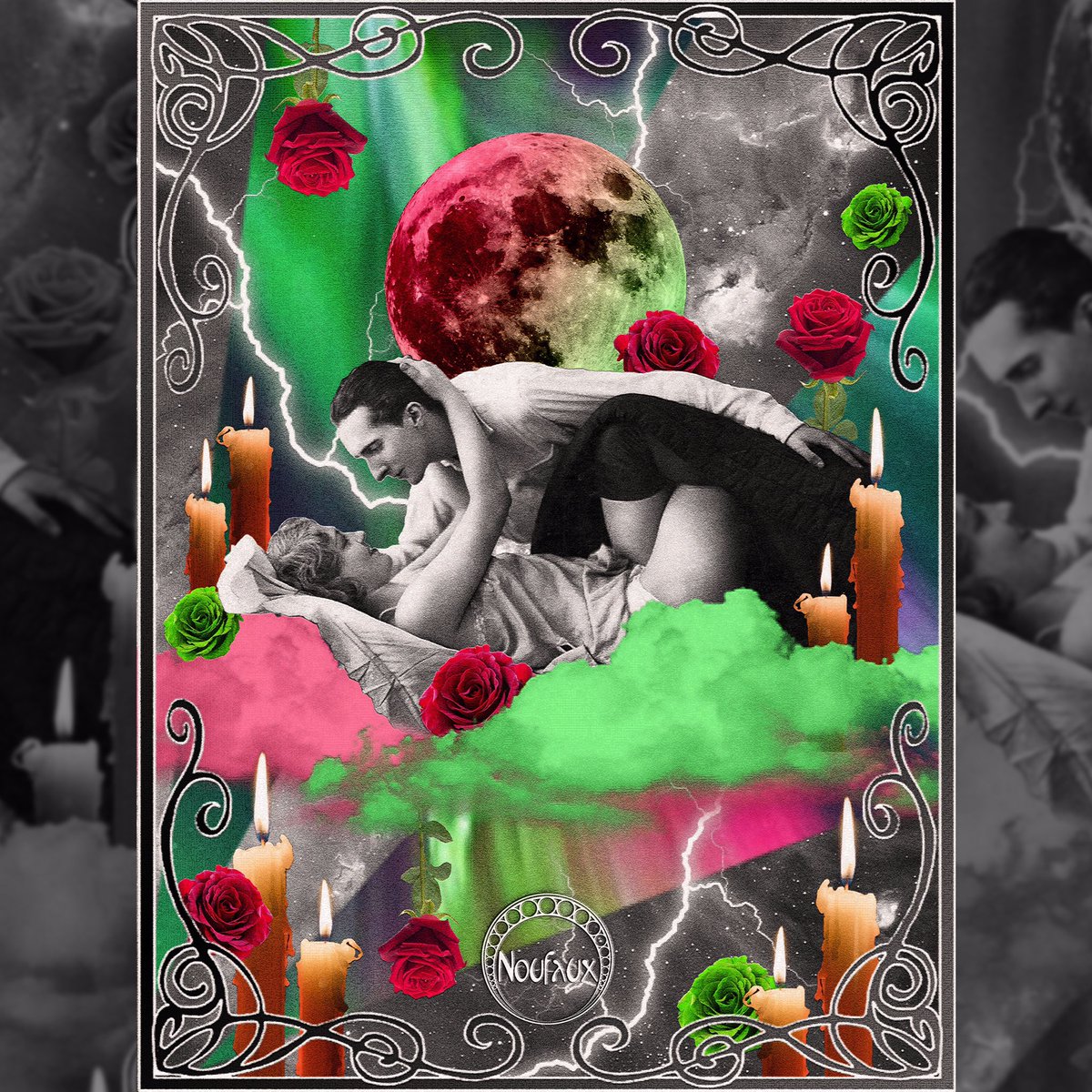 Art_Noufaux's tweet image. Newest Vintage Kiss on Noufaux.com, my IG and FB pages! I can’t stop making these! Who would want a print!? 👀 #Romance #Collage #Vintage #Love #Surrealism #Artist #Noufaux