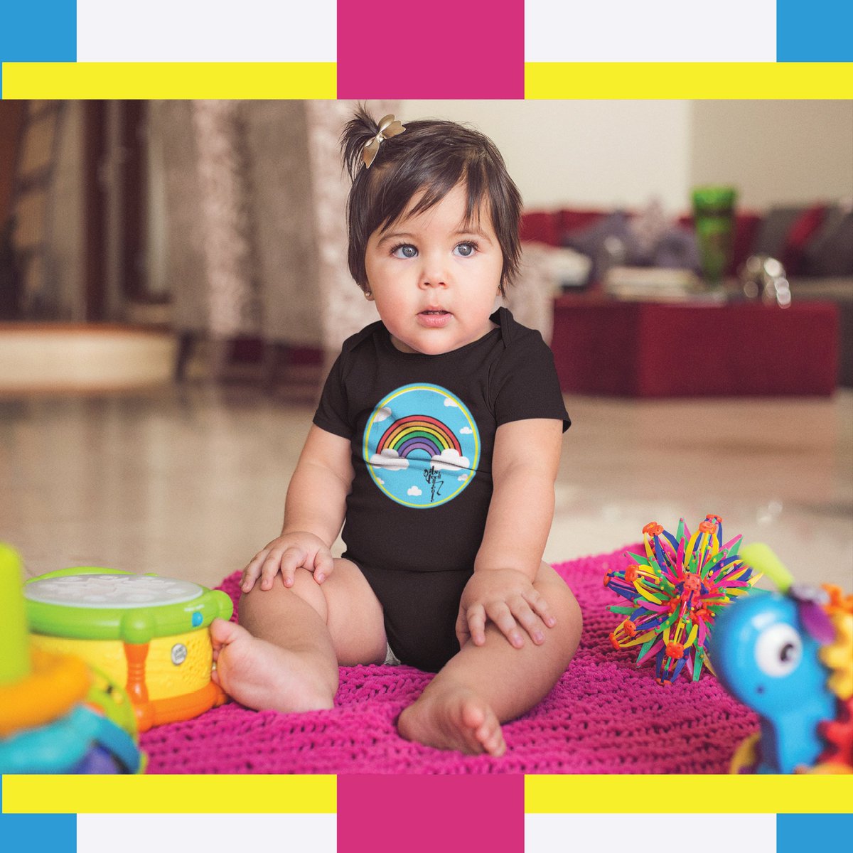 itstechnicole's tweet photo. This #rainbow 🌈 & #clouds ☁️ design is available in a onesie/bodysuit in sizes 0 to 24 months, for toddlers from size 2T to 5T, and youth sizes S to XL. Shop 🔗 in my bio & follow @Itstechnicole for more! ❤ #ItsTechNicole #art #colorful #babyonesie #rainbowbaby #rainbowofjoy https://t.co/sRM5zVhFCy