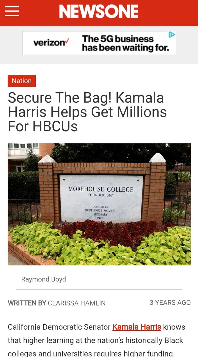 Trump has not been a champion for HBCUs. In fact he has a fraught relationship with HBCUs including hostile statements questioning the constitutionality of their funding. The increased funding Trump touts was actually championed by VP nominee Sen. Kamala Harris.  #PlatinumPlan