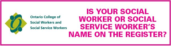 OCSWSSW's tweet image. As part of its mandate to protect the public interest, the College maintains an Online Register of social workers and social service workers in Ontario. Learn more: ocswssw.org/members/online… #WhatsInAName #ProtectionForYou