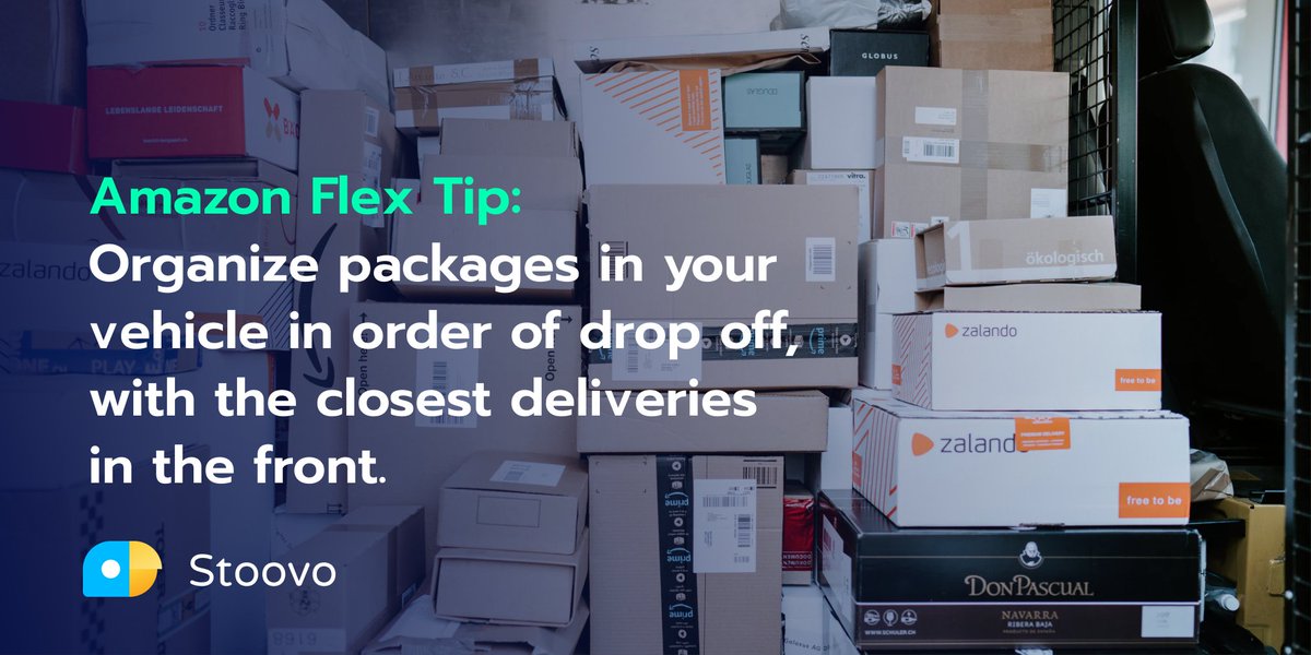 stoovo's tweet photo. AMAZON FLEX TIP 🚚💰⏱📦🚚💰⏱📦
Organize packages in your vehicle in order of drop off, with the closest deliveries in the front.
#gigtips #AmazonFlex #giglife #gigworkers #gigeconomy https://t.co/TZHxz8k5ce