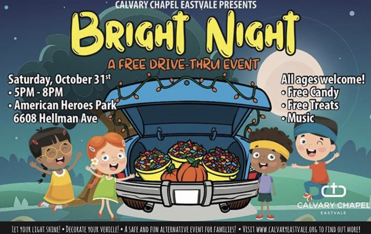 CCEastvale's tweet photo. We are counting down the days —-
17 days to be exact 🙌

A Free Drive-Thru Event
Plus a safe environment for the whole family🎃

So join us for music, candy, and so much more!!!

#brightnight #freedrivethruevent #eastvale #coummunity #cceastvale https://t.co/z22DlAYzfv