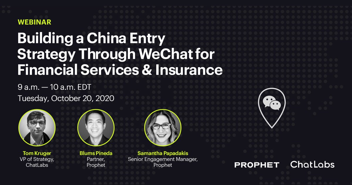 WEBINAR NEXT TUESDAY (OCT 20) Join us and <a href="/prophetstrategy/">Prophet</a> to learn best practices on creating a winning #chinaentry strategy with a high-touch #cx on #WeChat. Register now: insights.prophet.com/webinar-china-…