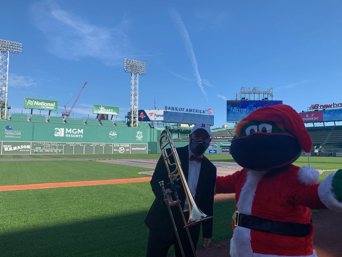GetzenCompany's tweet photo. The holidays are going to be here before you know it.

Getzen artist Steve Lange (4147IB) and Edwards artist James Markey (B502-I) are getting ready while enjoying a little socially distanced fun at Fenway Park with the BSO Holiday Pops.
#getzen #edwards https://t.co/elmLTFrctm
