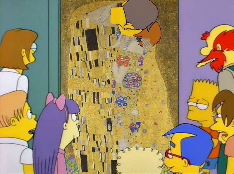 SayKNOWtoTrivia's tweet photo. "Mrs. Krabappel and Principal Skinner were in the closet making babies and I saw one of the babies and the baby looked at me!"
- Gustav Klimt, 1907

More from fine_art_simpsons on intstagram. https://t.co/n61uUURkvj