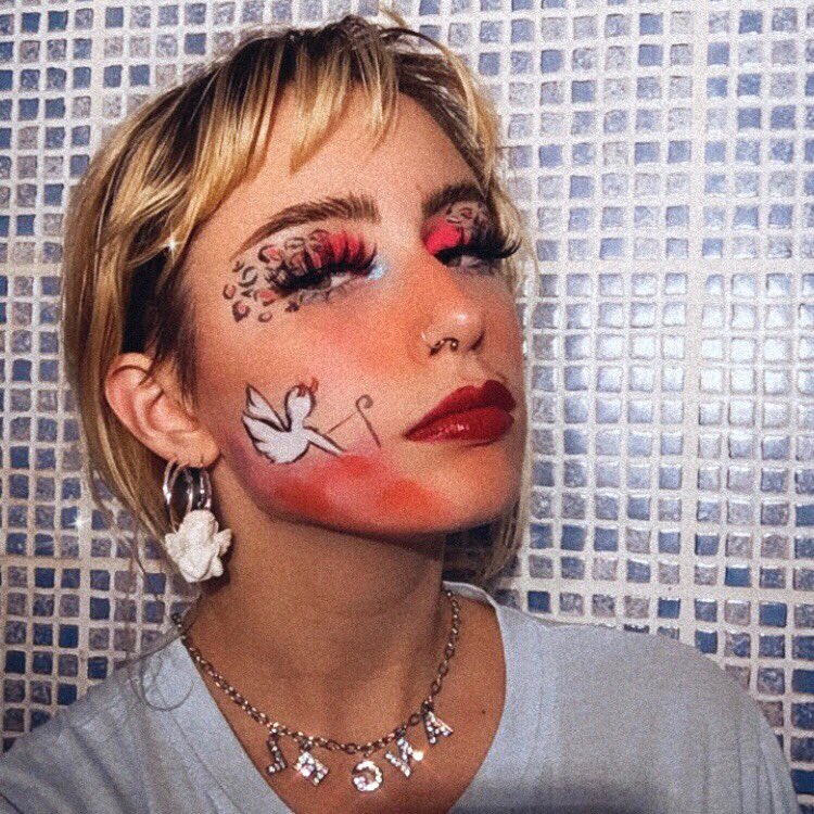 polygraph_eyes's tweet photo. leopard print, angel, baby blue &amp; pink: quick makeup to celebrate the MV of #cottoncandy !!🍬💕💞🐆🍭🏹👼🏼🍓 https://t.co/LYfNjOekza