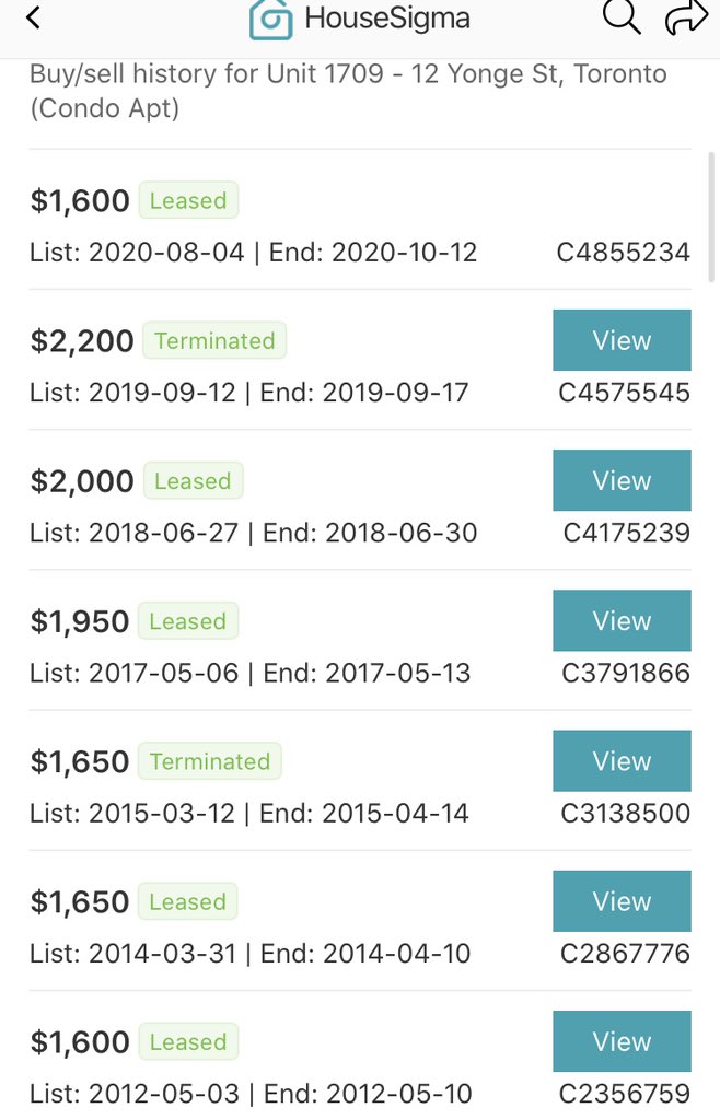 The Latest in Toronto RentsThis one is a gigantic WOW!The condo was just leased at the same rented price as 2012!!! Parking included and you can have furnished if you like lolWhat a complete disaster for rents! #cdnecon