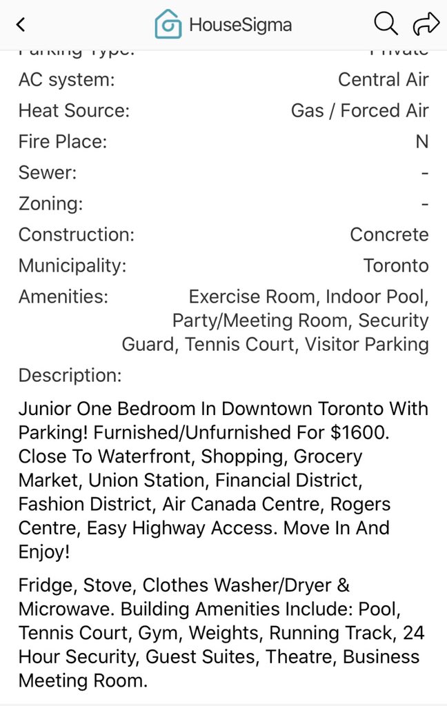 The Latest in Toronto RentsThis one is a gigantic WOW!The condo was just leased at the same rented price as 2012!!! Parking included and you can have furnished if you like lolWhat a complete disaster for rents! #cdnecon