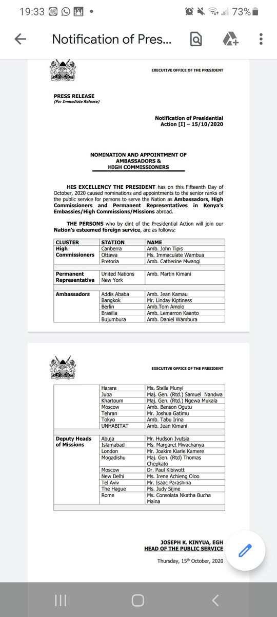 45% of new AMBASSADORIAL Appointments are from ONE TRIBE...yet Uhuru and baba tell us 24/7 that bbi is 'about ethnic inclusiveness'...BULLSHIT...
