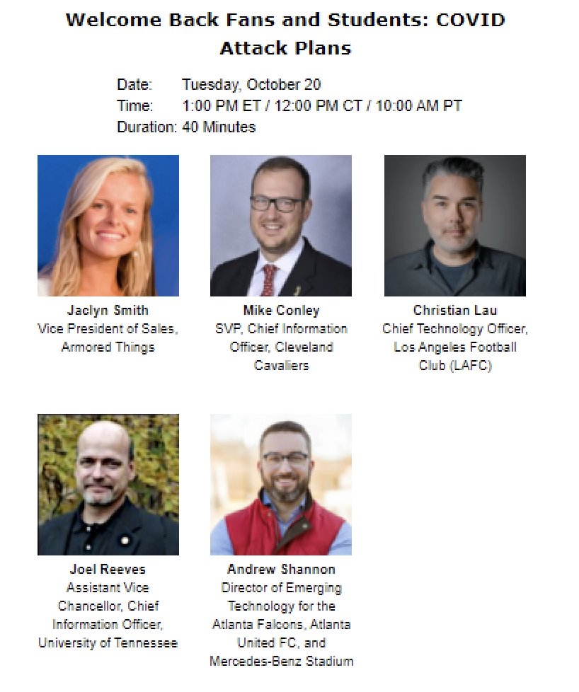 Eager to create seamless reopening plans? Tune into <a href="/TheALSD/">ALSD</a>'s webinar on October 20th to hear our VP of Sales Jaclyn Smith and a few premier venue partners discuss how to reopen with confidence. #ALSD us02web.zoom.us/webinar/regist…