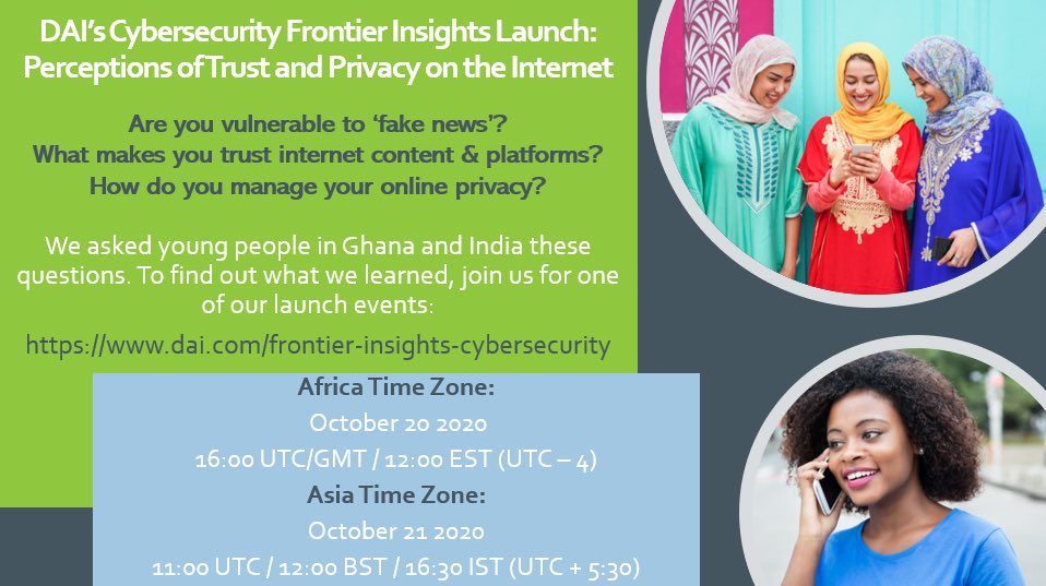 GalNurko's tweet photo. Excited to share our most recent report on user perceptions of privacy and trust online in Accra, Ghana and Chennai and Delhi, India. Join us next week to learn more! @kroggemann @alex_tyers @DAIGlobal #privacy #tech #cybersecurity #trust https://t.co/t44e538sCI