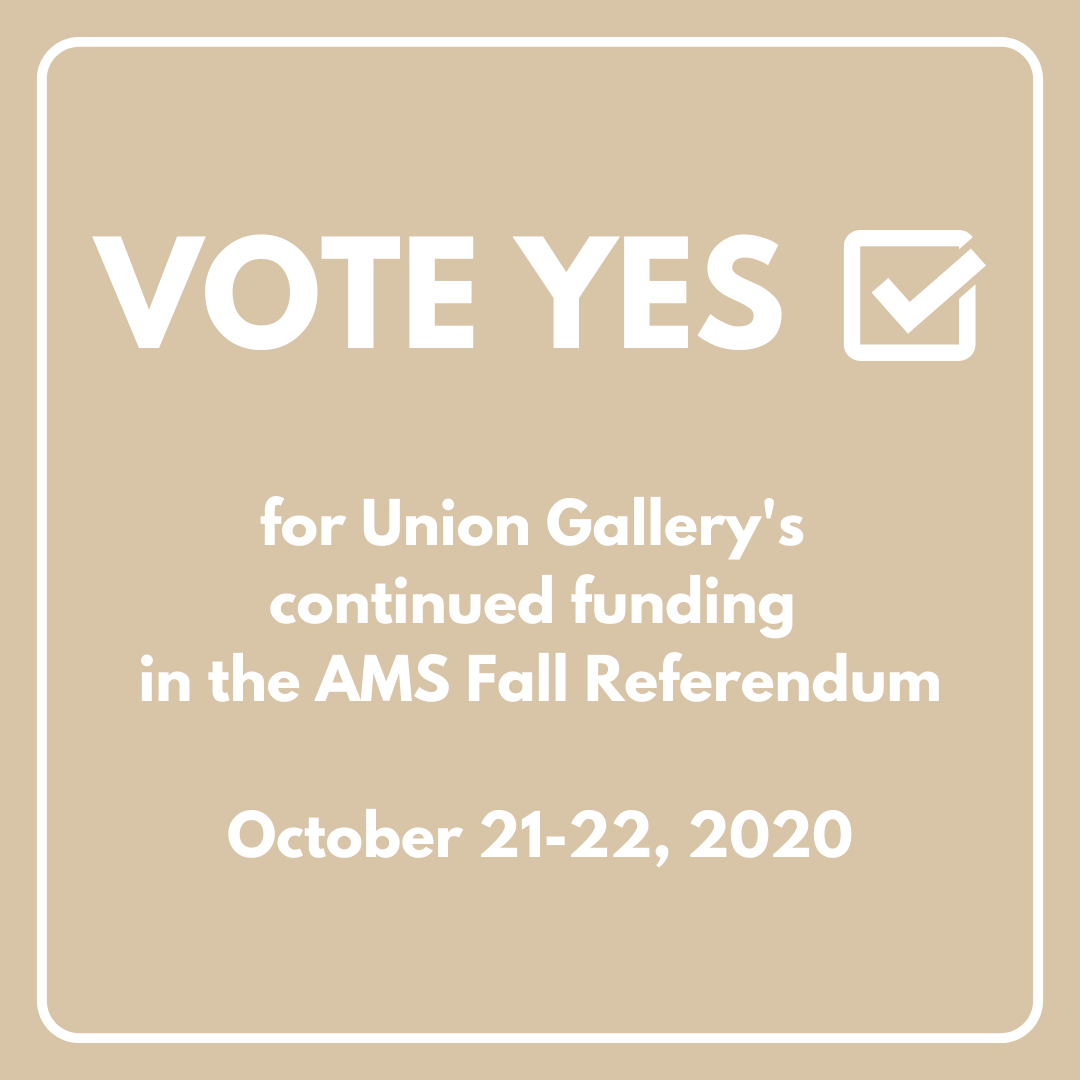 TheUnionGallery's tweet photo. #DidYouKnow 80% of #UnionGallery exhibitions showcase student artwork?

On October 21-22, be sure to #SupportUnionGallery by voting YES to our continued funding in the #AMSreferendum!

#YourStudentGallery #QueensUG #YGKgallery https://t.co/zlpR5DJbnG