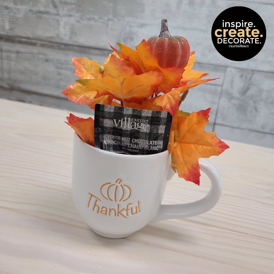 Let someone know how thankful you are for them! Grab a giant mug and fill it with hot chocolate and their favorite goodies!
