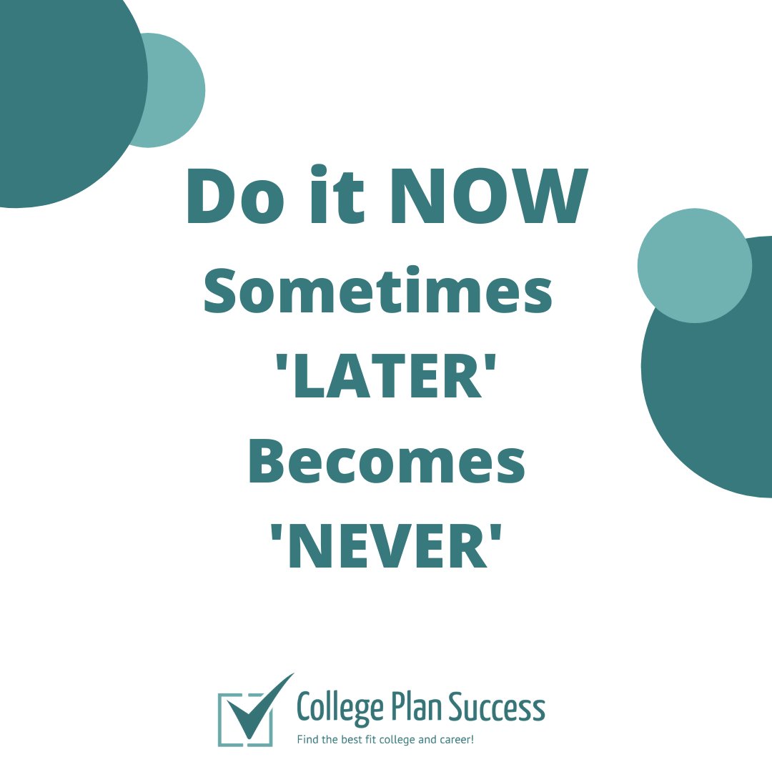 CollegePlanSuc1's tweet photo. Do it NOW sometimes LATER becomes NEVER.
📍https://t.co/sUZ9yi2l9Z
.
#college #failure #collegechoices #collegeadmissions #collegelife #collegestudent #collegetips #collegeplanning #collegeplanner #dontbeafraid #student #financialplanning #desires #potential #success #leader https://t.co/1hGZUeYuWP