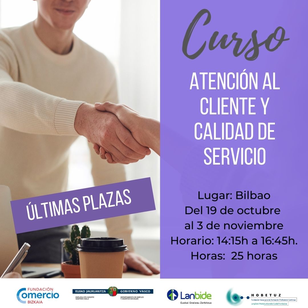 CecobiBizkaia's tweet photo. ¡ÚLTIMAS PLAZAS! 𝗡𝗼 𝗽𝗶𝗲𝗿𝗱𝗮𝘀 𝗹𝗮 𝗼𝗽𝗼𝗿𝘁𝘂𝗻𝗶𝗱𝗮𝗱 𝗱𝗲 𝗺𝗮𝘁𝗿𝗶𝗰𝘂𝗹𝗮𝗿𝘁𝗲 𝗲𝗻 𝗲𝘀𝘁𝗲 𝗰𝘂𝗿𝘀𝗼 𝗚𝗥𝗔𝗧𝗨𝗜𝗧𝗢. Atención al cliente y calidad de servicio.
Para más información e inscripciones: https://t.co/ukx7sxRp5y.
#Cursos #Atenciónalcliente https://t.co/XTPGm3OBX1
