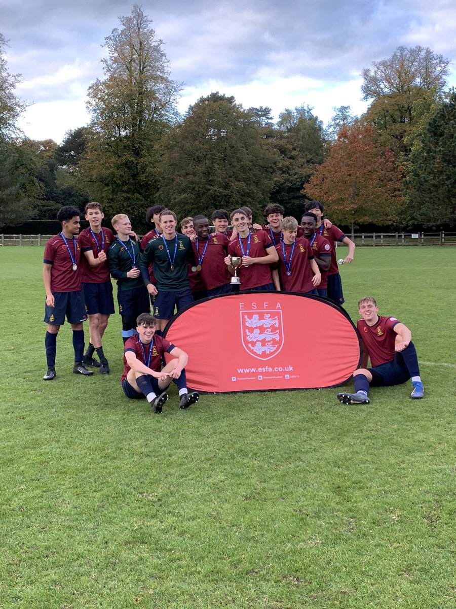 reptonfootball's tweet photo. So proud of these boys to lift the trophy for Repton again after such a year. They were representing so many out there today, not least boys no longer at the school who helped them get through to this stage. They did everyone proud with a controlled and mature performance. 🏆👏 https://t.co/IYyc6KL2bV
