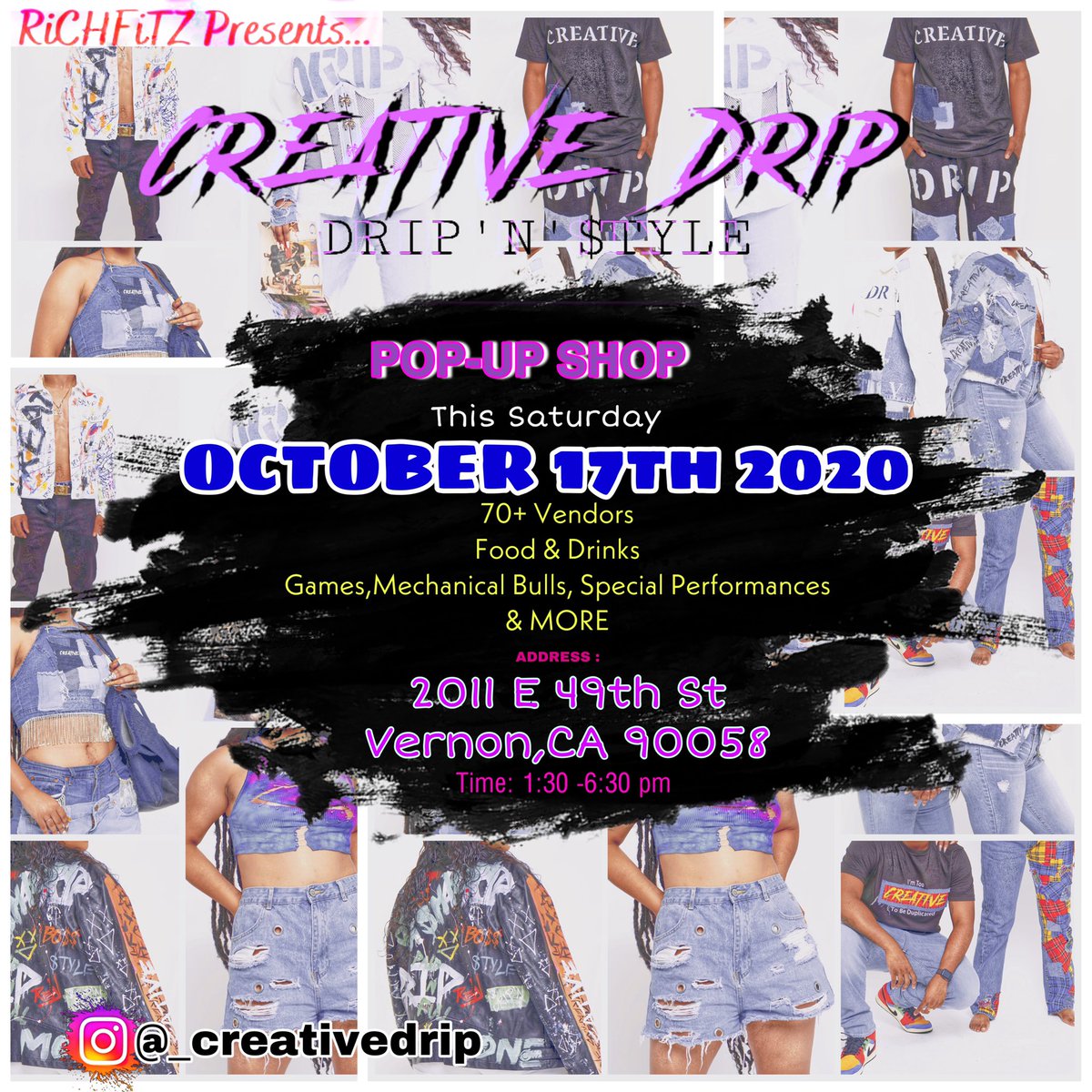 _creativedrip's tweet photo. Weโre BACCCCCCKK !!
With Another Event Pop-Up Shop This Saturday ๐๐.
โขYOU DONT WANT TO MISS IT ๐ฅ
#popupshopla #_creativedrip #creativedrip #dripnstyle #custom #richfitzla https://t.co/8QFfNwqX85