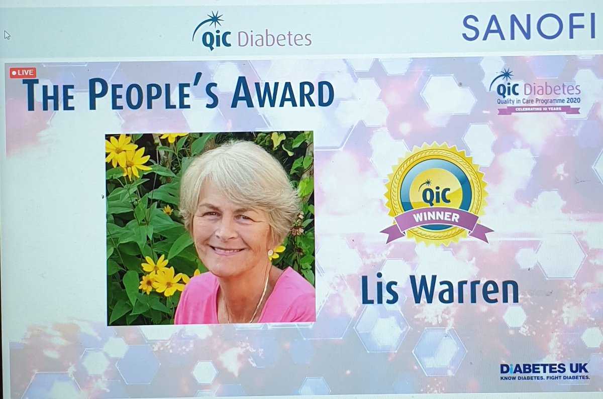 So so very very happy for inspirational @LisWarren 

So incredibly well deserved

I'm so blessed to know you

YOU ARE AMAZING and have made such a difference to the diabetes world and community

#QiCDiabetes #QiCDiabetes2020 
@QiCProgramme @parthaskar @t1st_ar