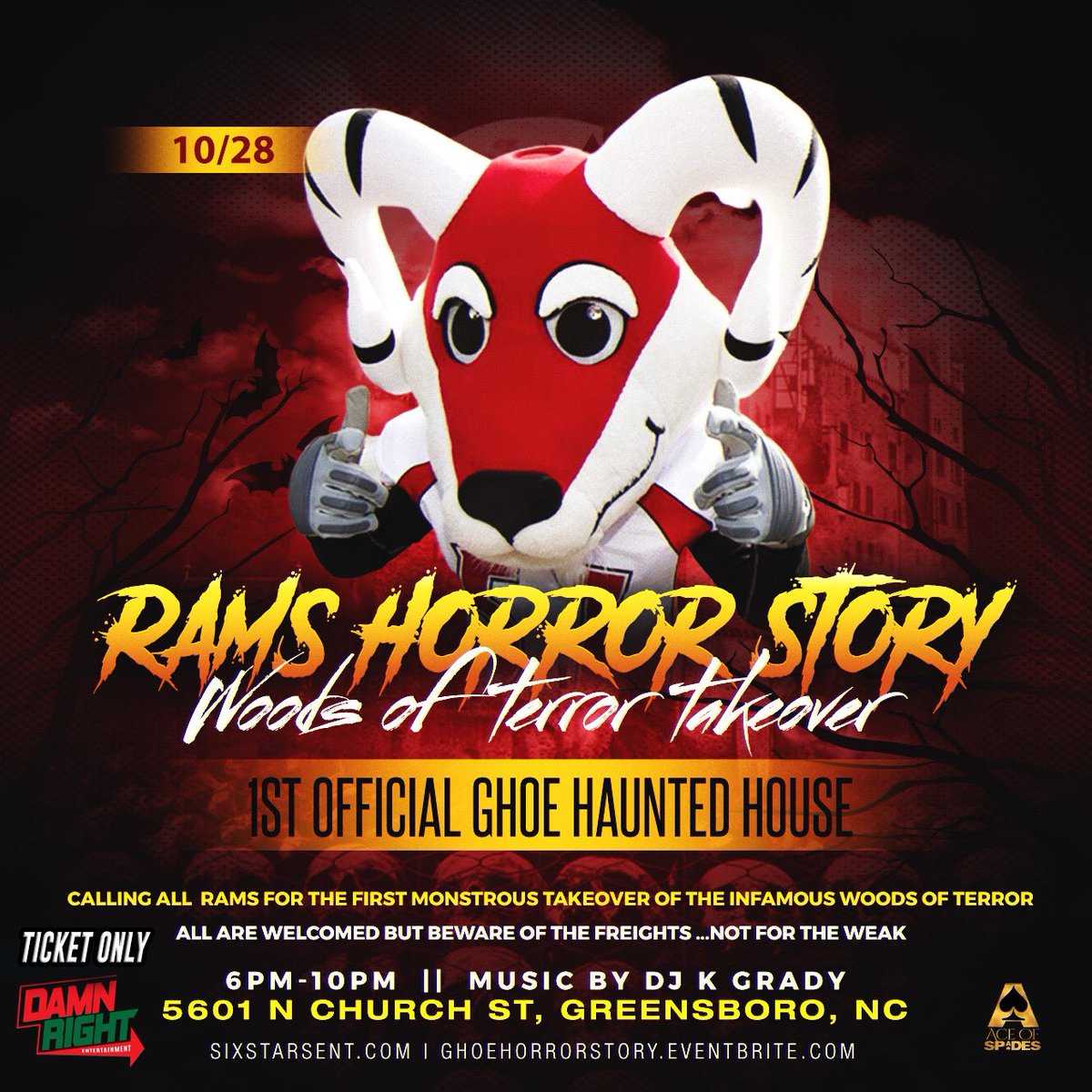 hbcutour_'s tweet photo. GHOE Halloween Week⚡️

#1 Event Planners Provide the largest Halloween Event in NC 

GHOE HORROR STORY 🚨

• Vendors🌆
• Haunted House🎃
• Woods Of Terror Trail🧟‍♂️
• Scary Photo Booth📸

LETS START IT OFF RIGHT ON 10/28 ⭐️

Tickets: https://t.co/aohTd7qlIp

#NCAT #UNCG #WSSU https://t.co/RDBofe5DHL
