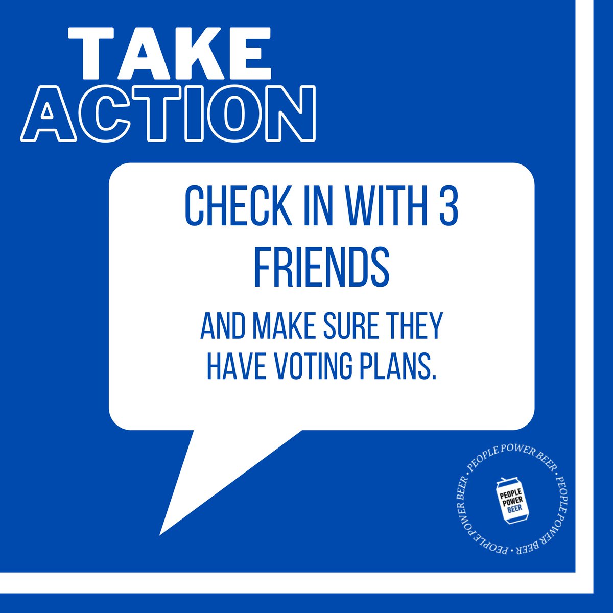 Now that you have your voting plan set, make sure you friends have theirs, too. Election day is only 19 days away. #vote2020 #peoplepowerbeer2020