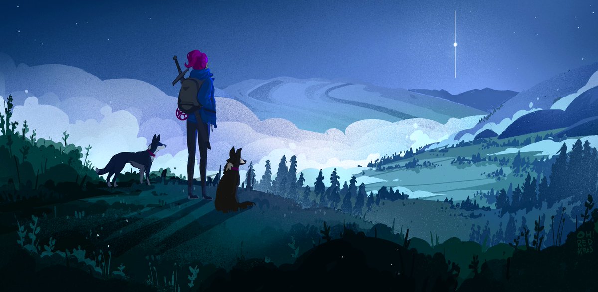 ohredapples's tweet photo. Hello #PortfolioDay 💙✋
I'm a Concept Artist in Cd Projekt RED,
in my free time illustrating imaginary adventures. ✨ https://t.co/MJODOR1IKP
