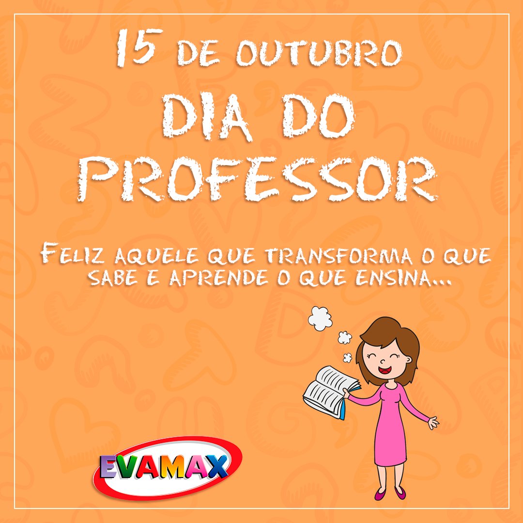 Evamaxevas's tweet photo. Dia 15 de outubro - Dia do professor

A Evamax deseja um feliz Dia do professor!! 📕📝

Para maiores informações entre em contato 11 4061-8080 | evamax@evamax.com.br

#evamax #eva #artesanato #artesanatoemeva #arteemeva #artesanatobrasil   #artesasdoeva #arte #feitoamao #euquefiz https://t.co/ISAUeyajtG