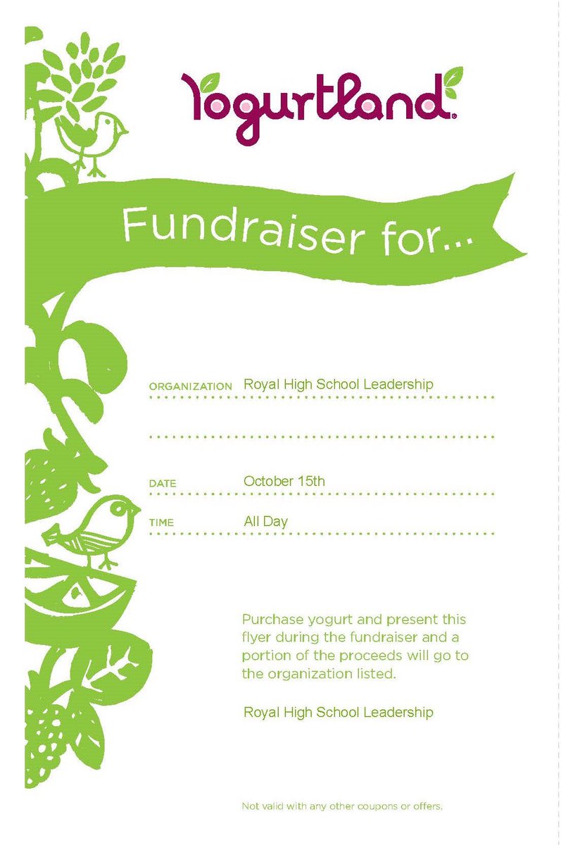 It’s a great day for frozen yogurt and to support Royal High School! <a href="/TheRoyalHS/">Royal High School</a> @MrD_RHS @AaronJDobson @RHSMissM <a href="/WendyMayea/">Wendy Mayea</a> <a href="/BROBERGROYAL/">Debbie Broberg</a>
