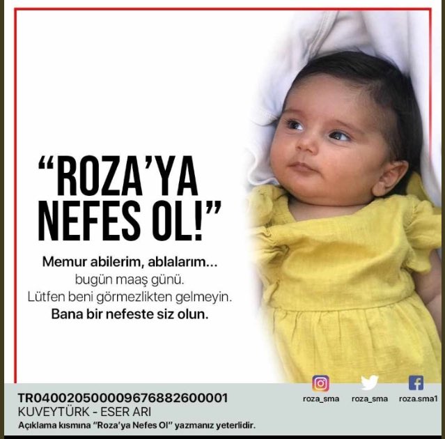 EnisGnbt's tweet photo. Sma hastası rozaya umut olalım 🙏
#smaroza
#rozayanefesol
#haluklevent
#ahbap
#acunılıcali https://t.co/MSo57SBHzM