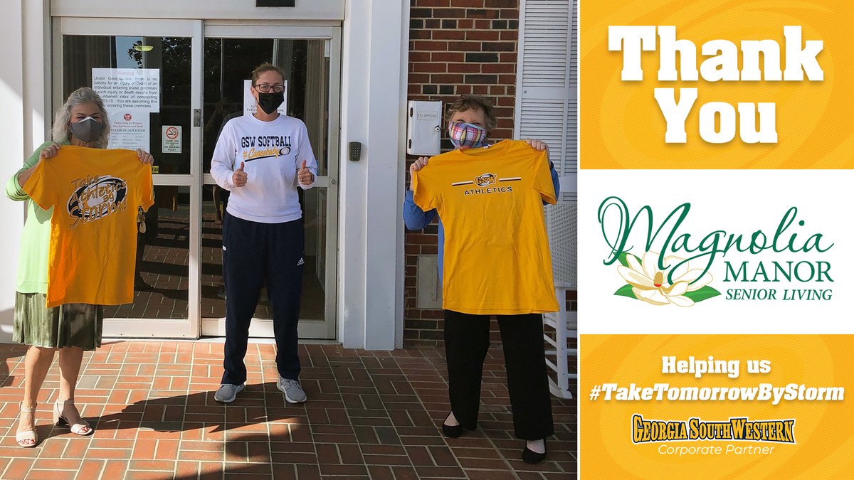 GSWAthletics's tweet photo. The #GoldForce is strengthened by our partnership with the residents and staff of Magnolia Manor.

THANK YOU for your commitment to GSW Athletics &amp; for helping us #TakeTomorrowByStorm! 💛💙

Visit >>> https://t.co/cID9QCTma1 https://t.co/z1z9Bdd9HE