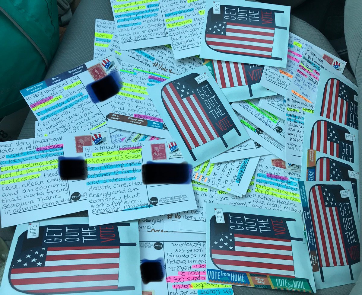 mslamington's tweet photo. Fun with #postcardstovoters! So far I’ve written 260 (and wrangled some fam &amp; friends into helping). Only 40 to go! #VOTE #VoteEarly #GetOutTheVote https://t.co/Z0dHvtG3WO