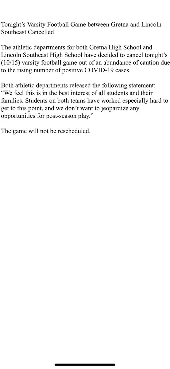Information regarding football tonight...