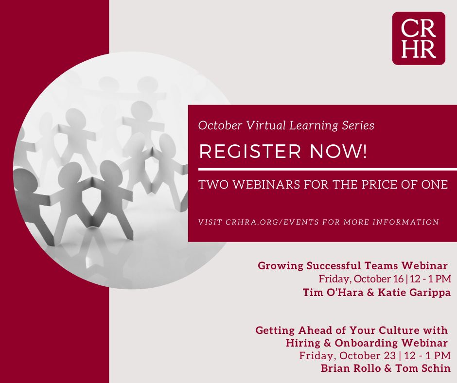 #BOGO Offer! #CRHRA October Virtual Series

More info &amp; registration here: crhra.org/index.php?opti…

*Both programs have been submitted for credit through #HRCI &amp; #SHRM*
