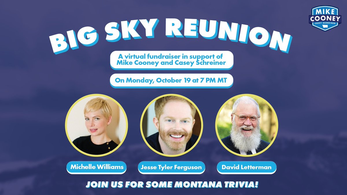 Guess who's joining our Big Sky Reunion with Michelle Williams and Jesse Tyler Ferguson next week? 🎉

David Letterman!

RSVP here: secure.numero.ai/contribute/Big…